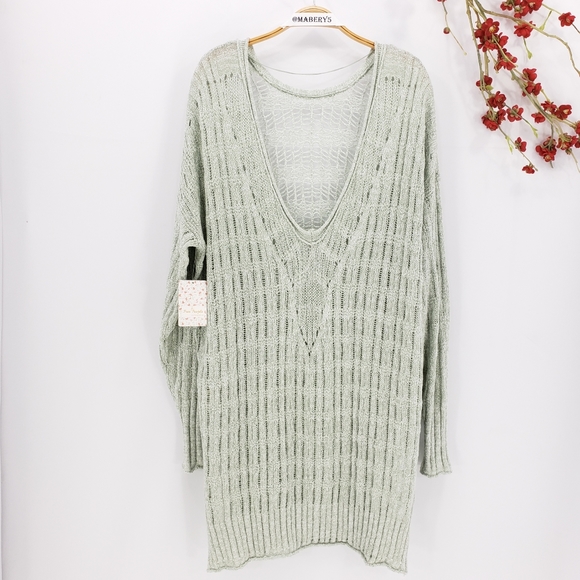 FREE PEOPLE Pretty in Pointelle Tunic Sweater - Picture 6 of 11